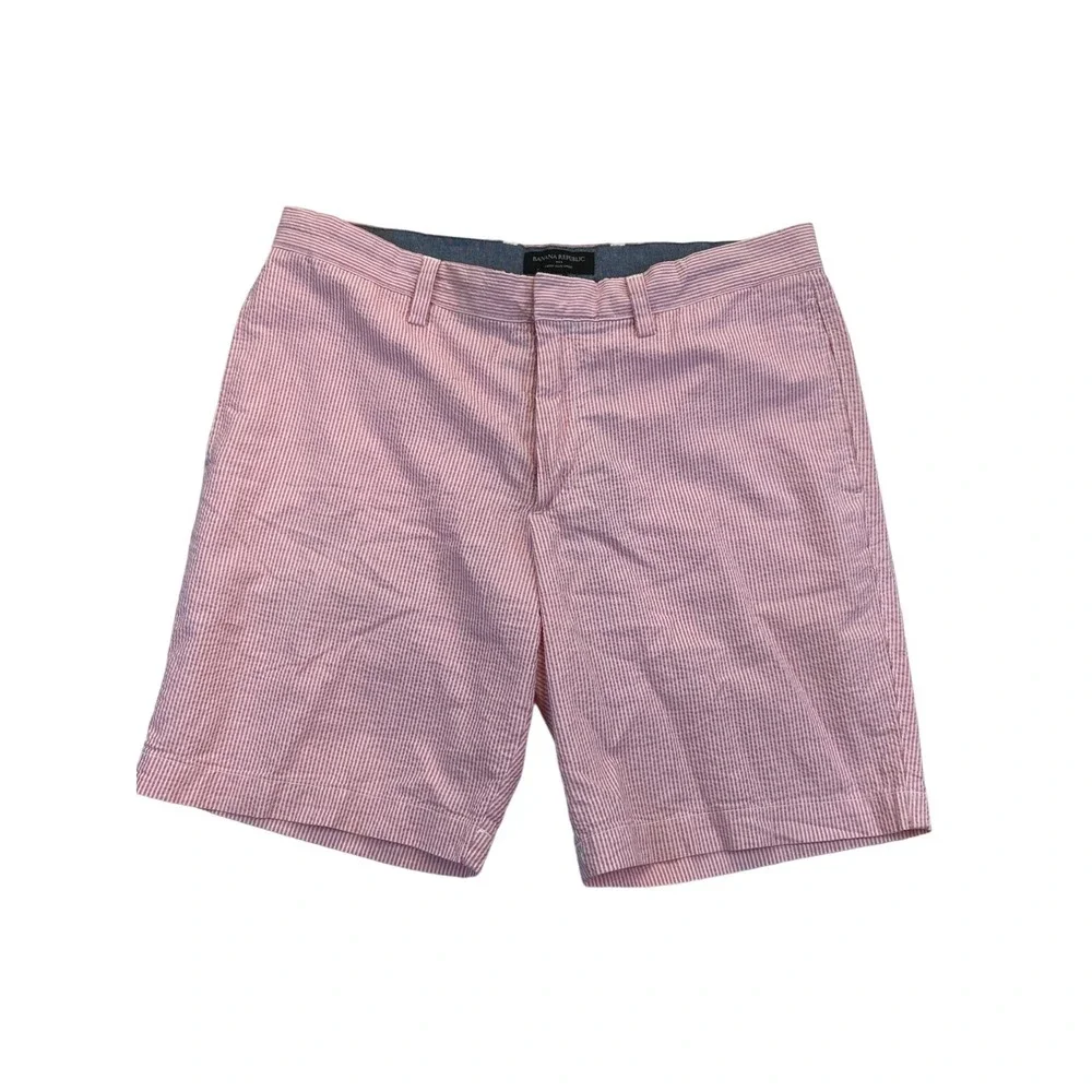 Banana Republic Shorts Mens 33 Red White Stripe Aiden Club